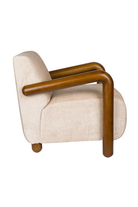Cream Upholstered Lounge Armchair | Dutchbone Robinson | OROA.com