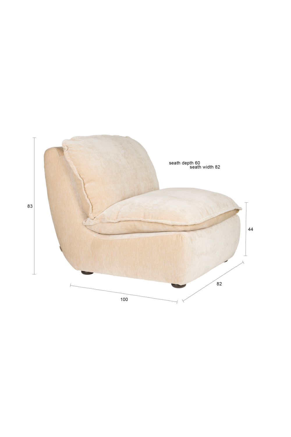 Velvet Upholstered Lounge Chair | Dutchbone Radley | OROA.com