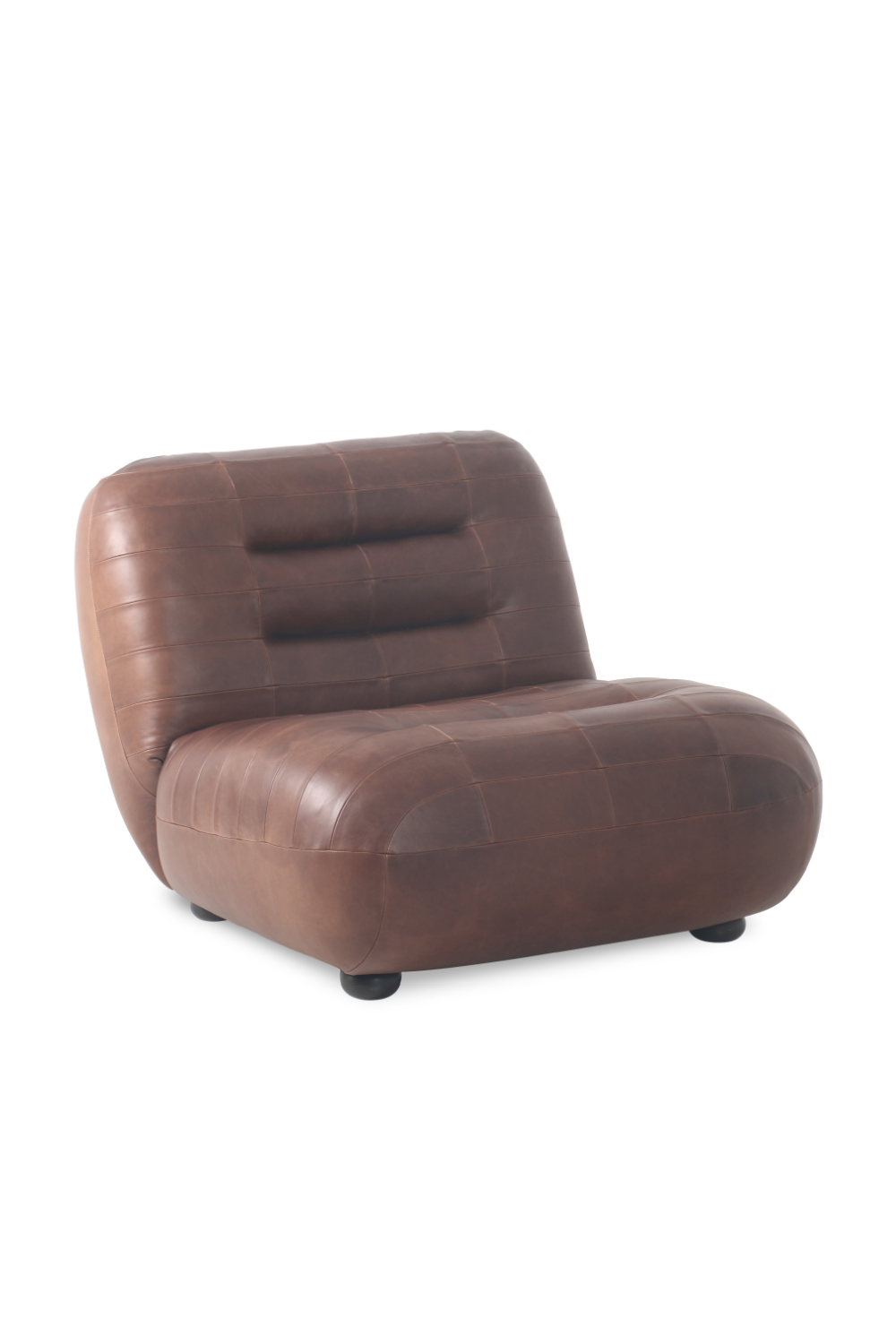 Deep Stitched Leather Lounge Chair | Dutchbone Wyatt | Oroa.com