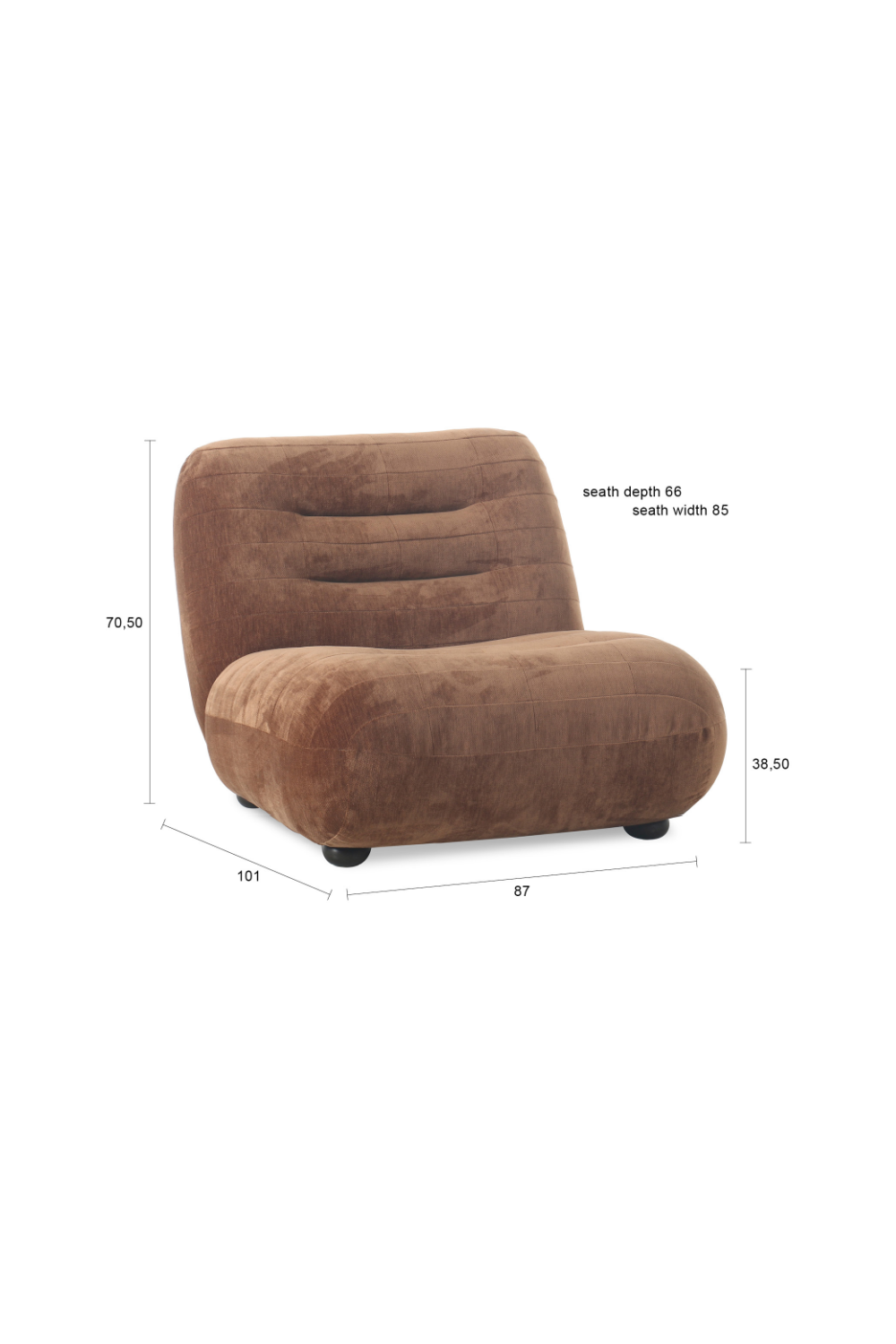 Deep Stitched Velvet Lounge Chair | Dutchbone Wyatt | OROA.com