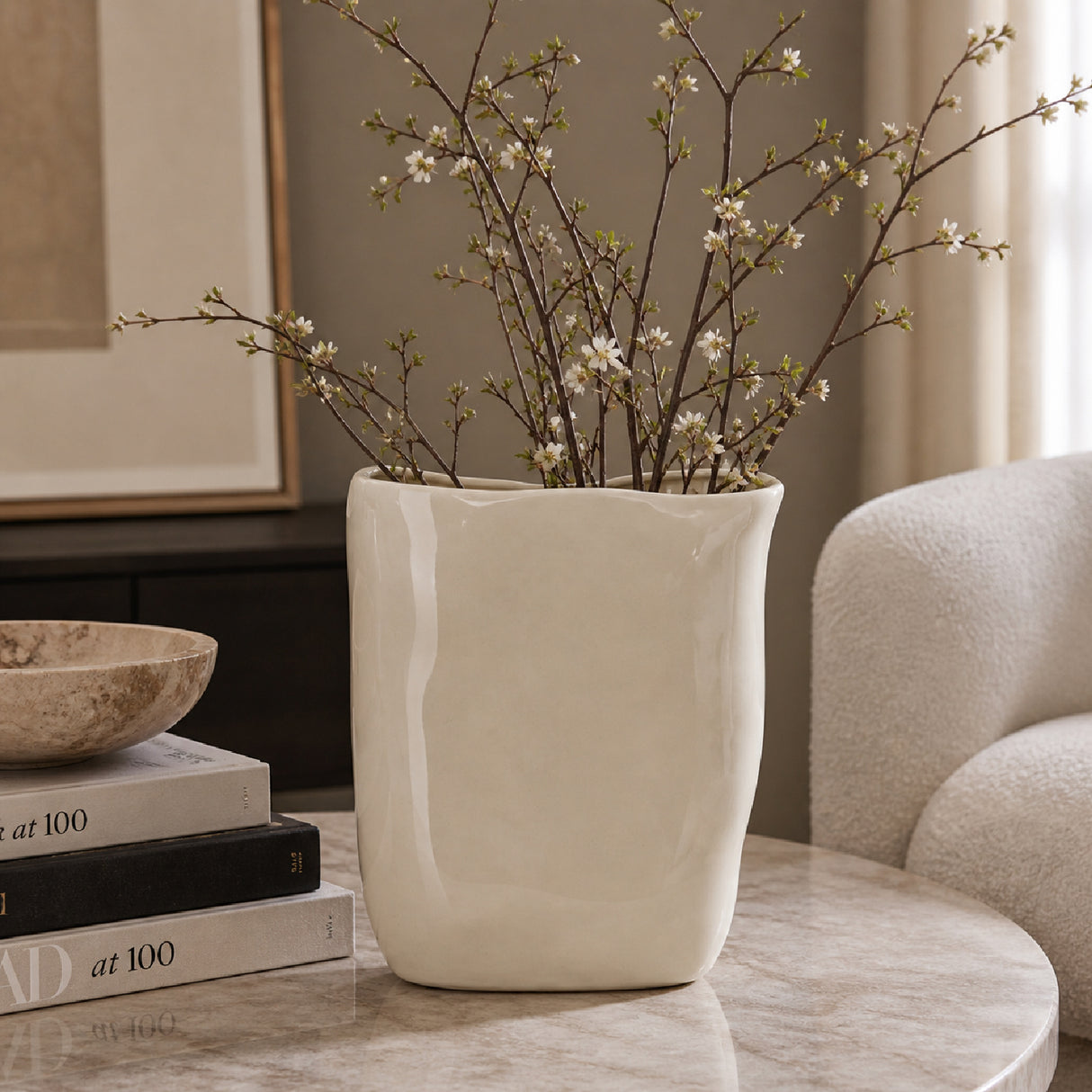   Modern European furniture - Beige Ceramic Vase - www.oroa.com | Oroa.com