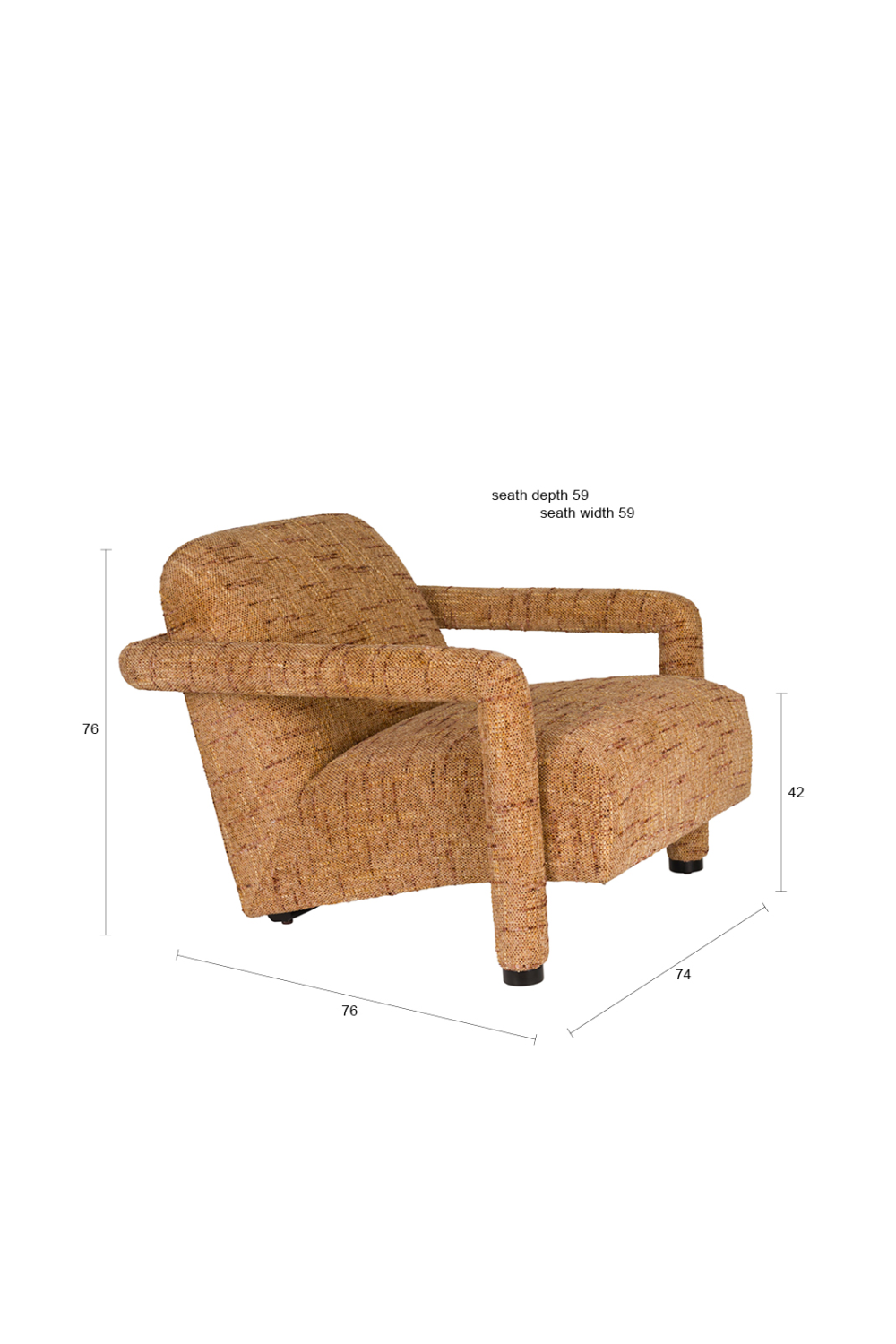 Melange Fabric Lounge Chair | Dutchbone Kent | Oroa.com