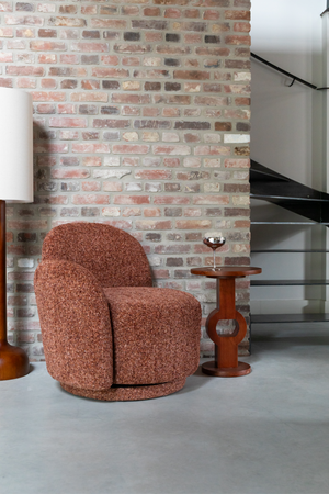 Melange Fabric Swivel Lounge Chair | Dutchone Rose | Oroa.com