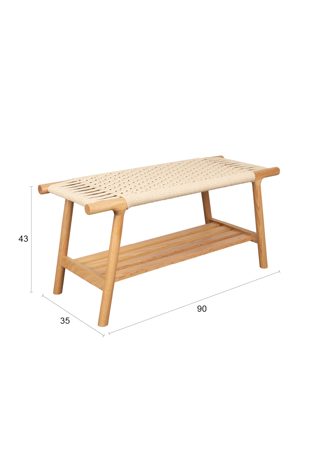 Woven Rope Bench | Dutchbone Kintaro | Oroa.com