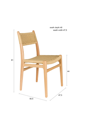 Woven Paper Dining Chairs (2) | Dutchbone Cecile | Oroa.com