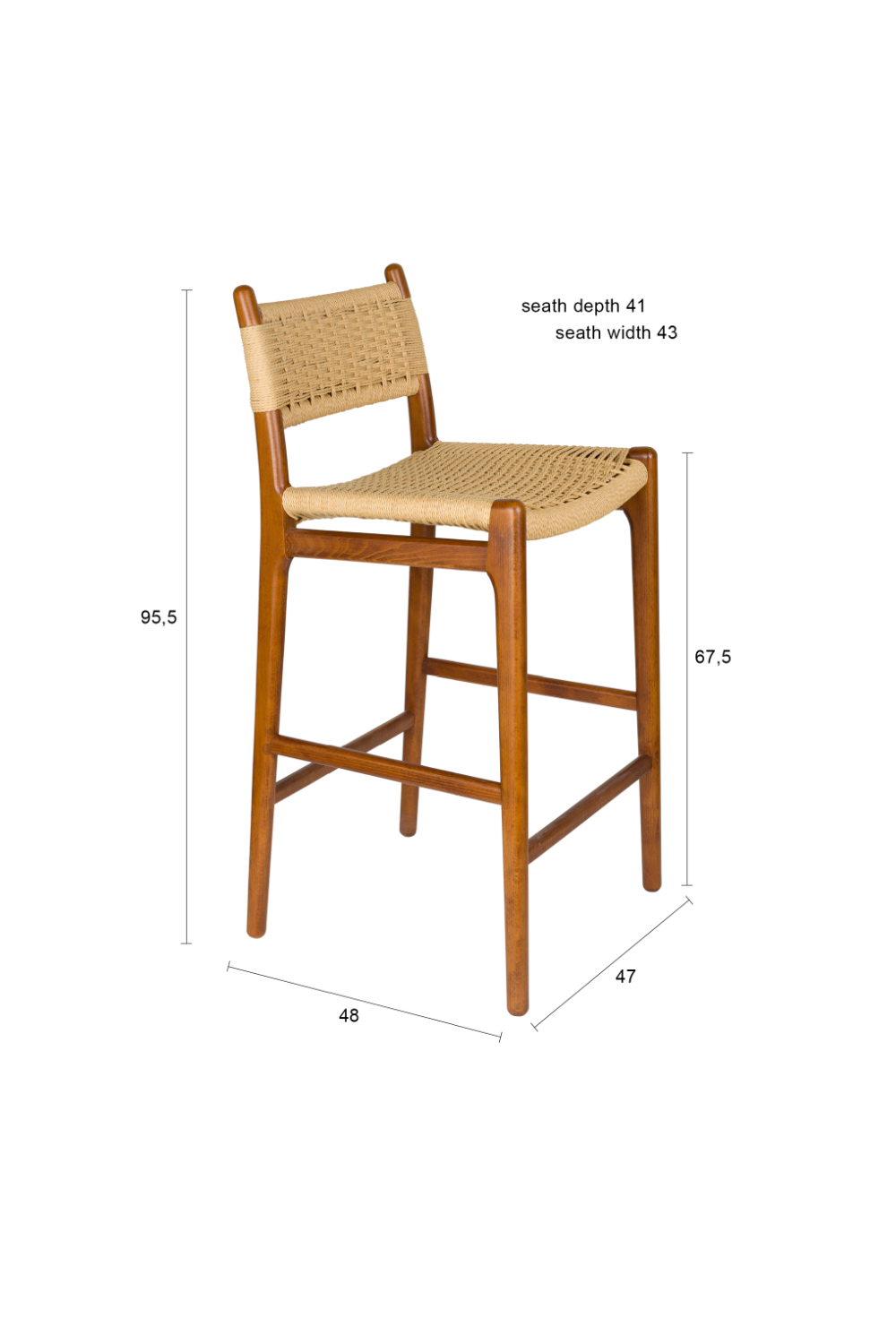 Woven Paper Counter Stool | Dutchbone Cecile | Oroa.com