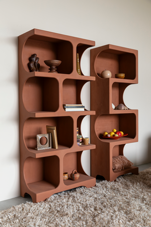 Matte Terracotta Shelf Cabinet | Dutchbone Dundee | Oroa.com