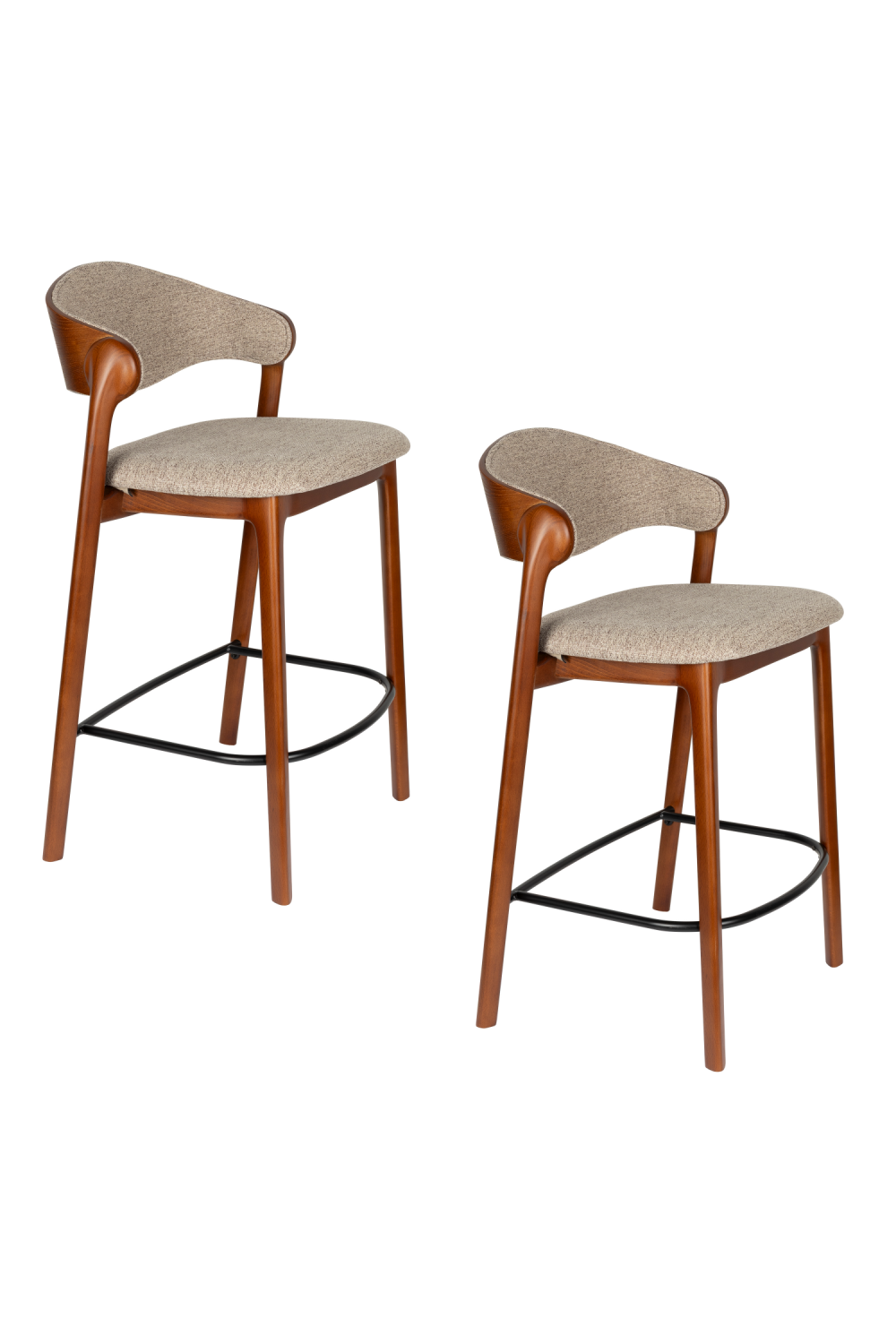 Walnut Finished Counter Stools (2) | Dutchbone Babington | Oroa.com