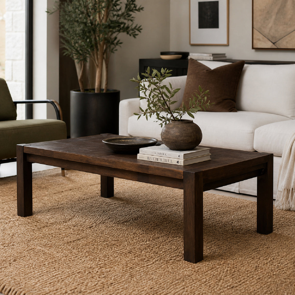   Modern European furniture - Walnut Finished Coffee Table - www.oroa.com | Oroa.com