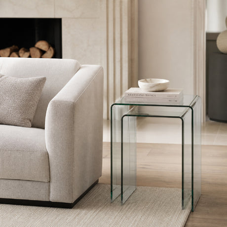   Modern European furniture - Clear Glass Side Tables (2) - www.oroa.com | Oroa.com