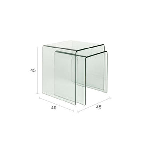   Modern European furniture - Clear Glass Side Tables (2) - www.oroa.com | Oroa.com