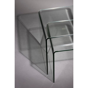   Modern European furniture - Clear Glass Side Tables (2) - www.oroa.com | Oroa.com
