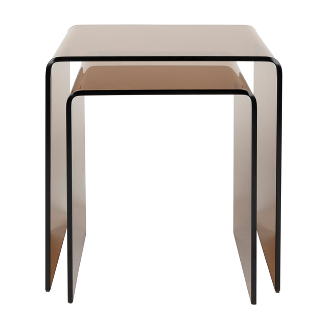 Brown Glass Side Table Set (2) | Dutchbone Vetro | Oroa.com