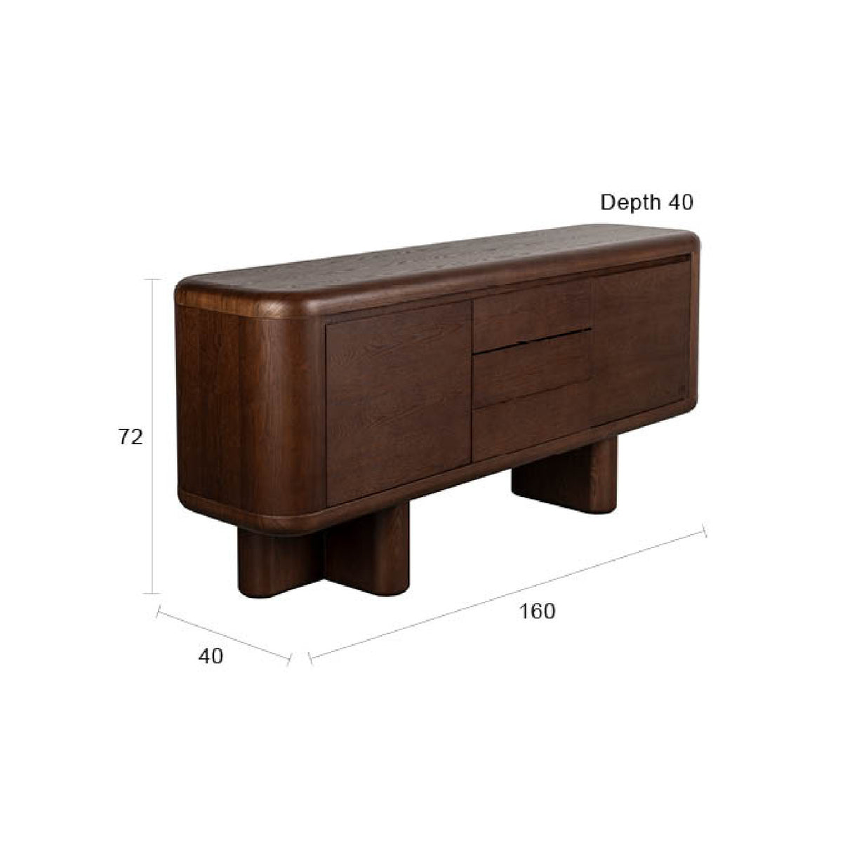   Modern European furniture - Walnut Finished 2-Door Sideboard - www.oroa.com | Oroa.com