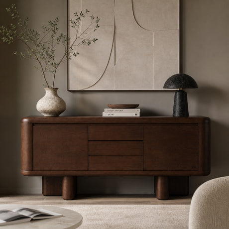   Modern European furniture - Walnut Finished 2-Door Sideboard - www.oroa.com | Oroa.com