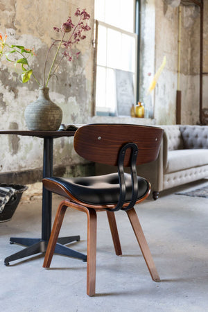 50s Inspired Padded Dining Chair | Dutchbone Blackwood | Oroa.com