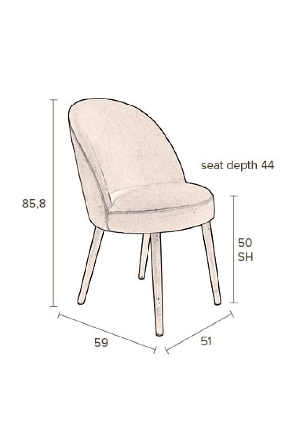 Fabric Upholstered Dining Chairs (2) | Dutchbone Barbara | Oroa.com