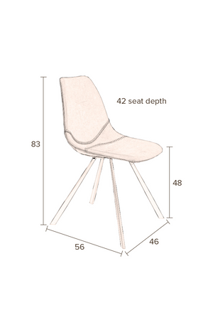 Velvet Upholstered Dining Chairs (2) | Dutchbone Franky | OROA.com