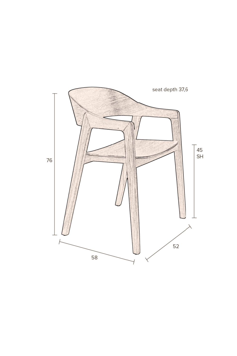 Wooden Dining Armchairs (2) | Dutchbone Westlake | Oroa.com