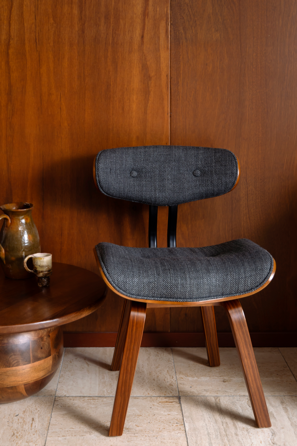50s Inspired Padded Dining Chair | Dutchbone Blackwood | Oroa.com