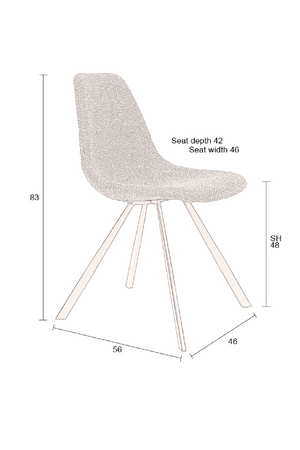 Bouclé Bucket Dining Chair (2) | Dutchbone Franky | OROA.com