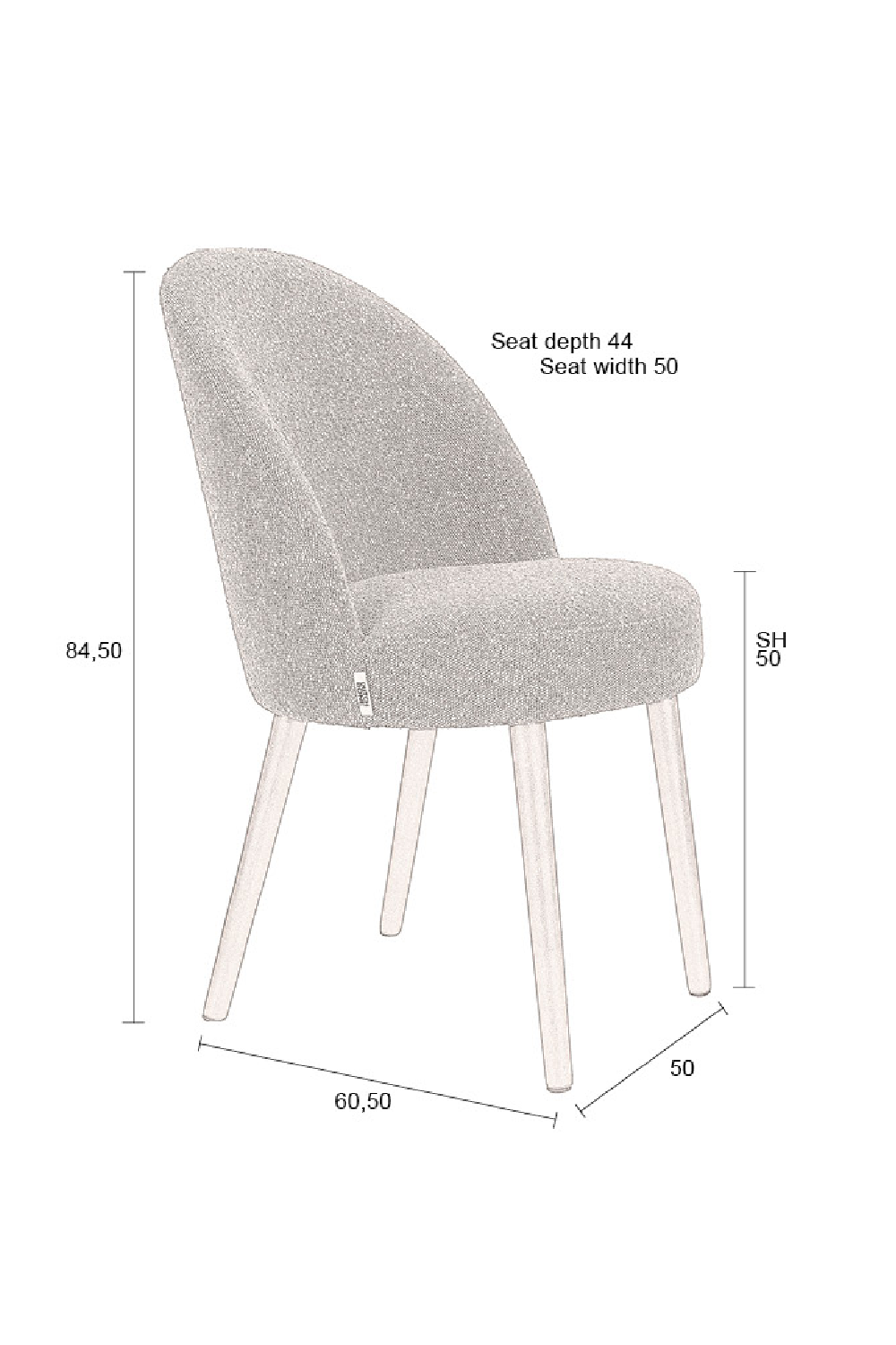 Fabric Upholstered Dining Chairs (2) | Dutchbone Barbara | Oroa.com