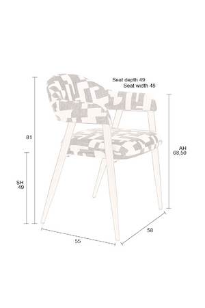 Graphic Patterned Dining Chair (2) | Dutchbone Miyo | OROA.com