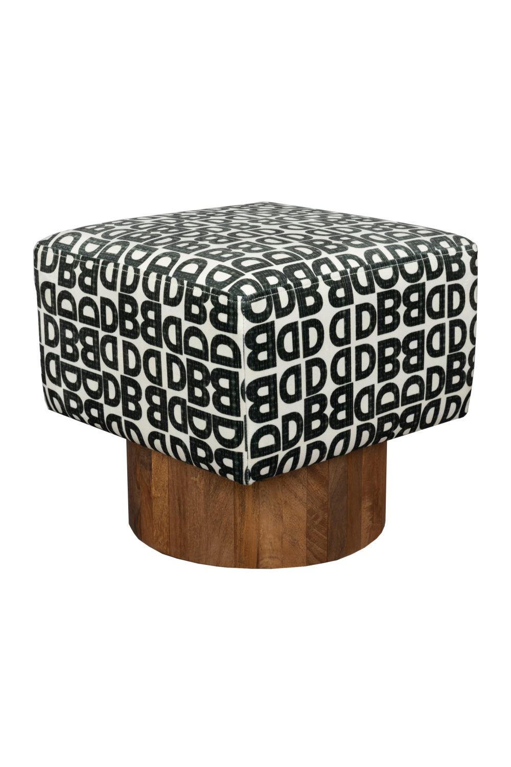 Letter Print Square Stool | Dutchbone Monogram | OROA.com