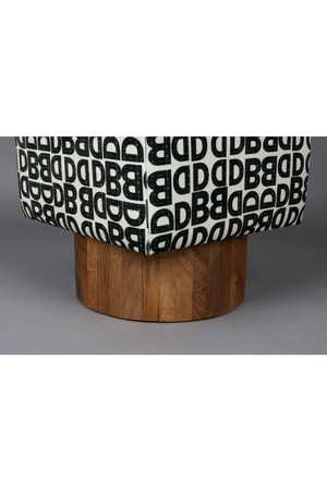 Letter Print Square Stool | Dutchbone Monogram | OROA.com
