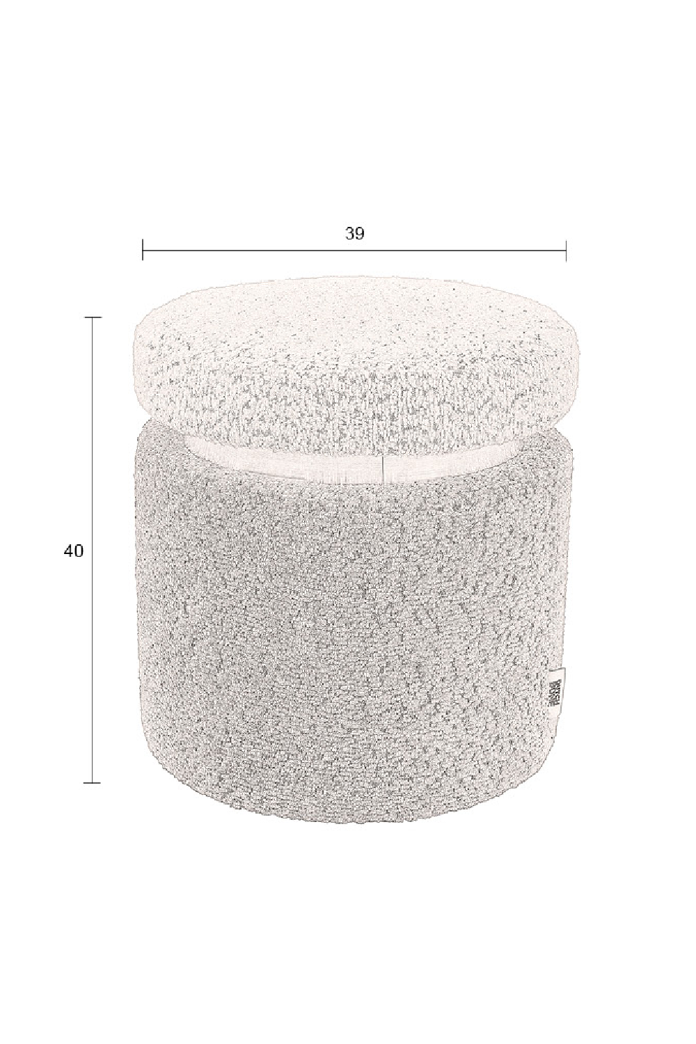 Two-Toned Boucle Stool | Dutchbone Sen | Oroa.com