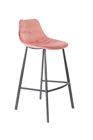 Velvet Upholstered Bar Stools (2) | Dutchbone Franky | OROA.com
