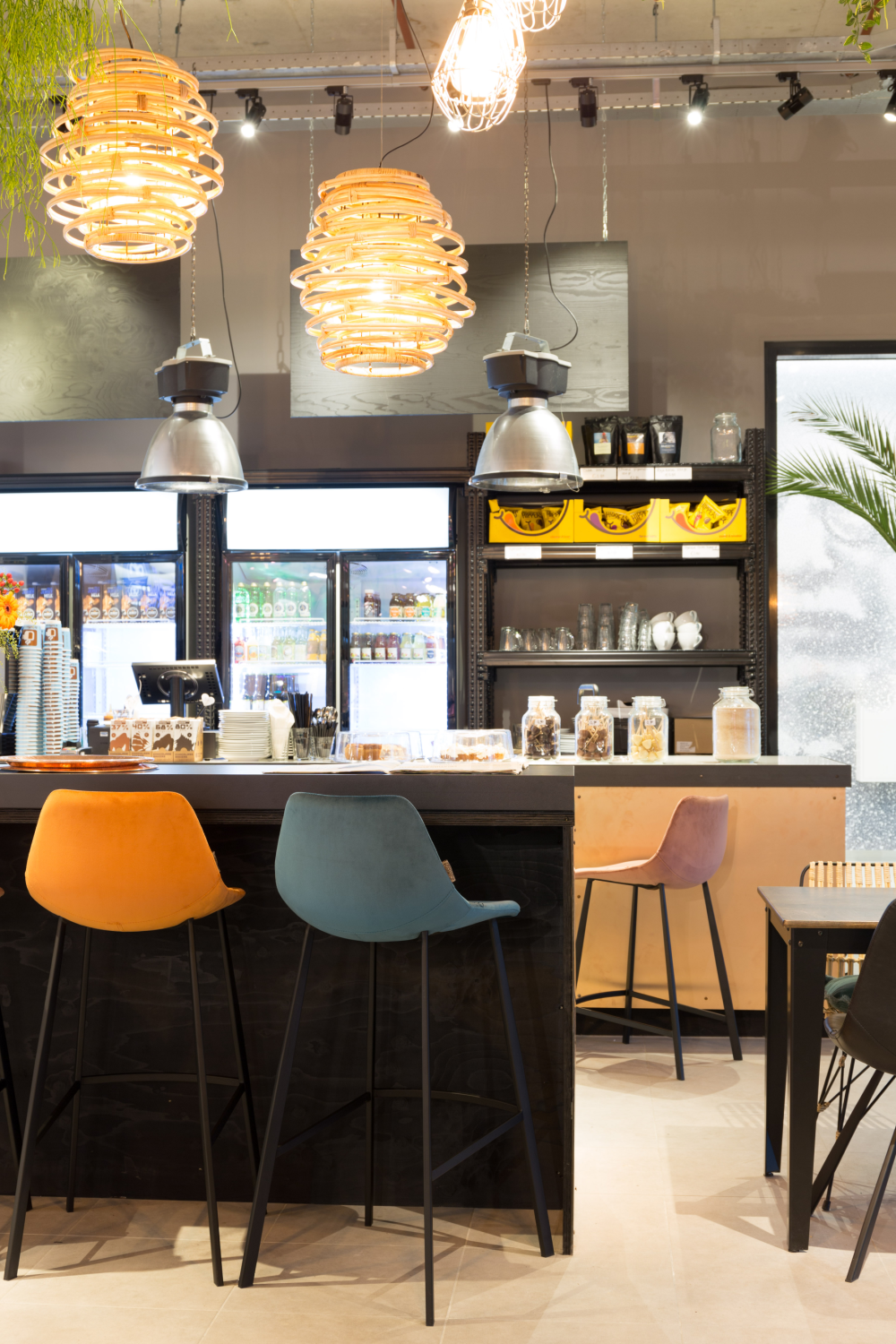 Velvet Upholstered Bar Stools (2) | Dutchbone Franky | OROA.com