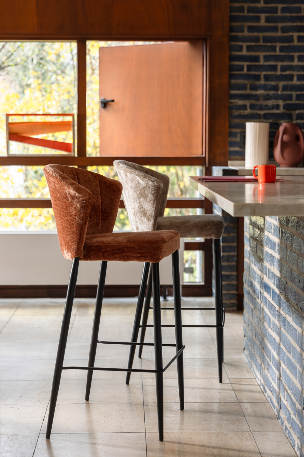 Upholstered Counter Stools (2) | Dutchbone Georgia | Oroa.com