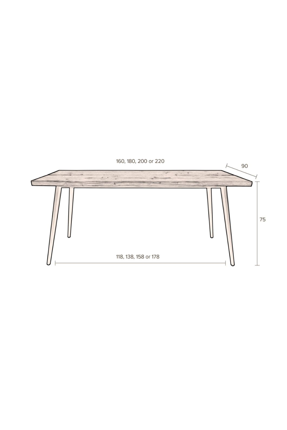Walnut Rectangular Dining Table S | Dutchbone Alagon | Oroa.com