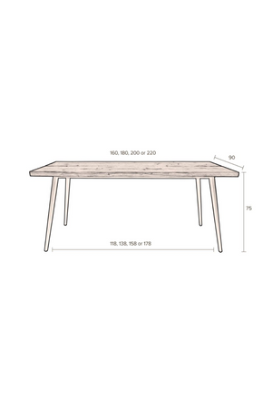 Walnut Veneer Dining Table | Dutchbone Alagon | Oroa.com