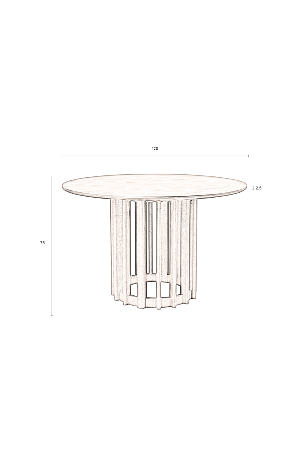 Round Oak Modern Dining Table | Dutchbone Barlet | OROA.com