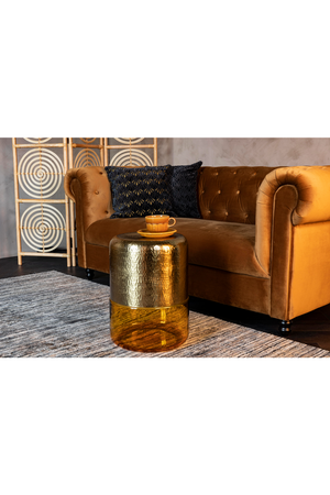 Tinted Glass Base Side Table | Dutchbone Cave | OROA.com