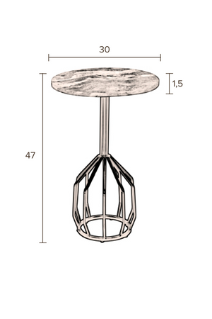 Marble Pedestal Side Table | Dutchbone Salerno | OROA.com