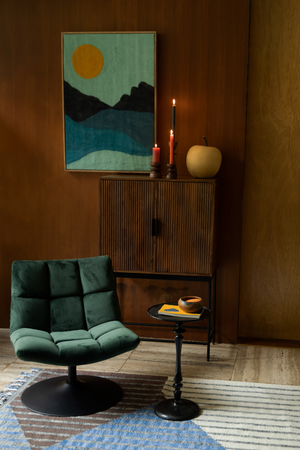 Black Pedestal Side Table | Dutchbone Odessa | OROA.com