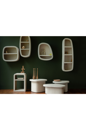 Organic-Shaped Beige Side Table | Dutchbone Veda | OROA.com