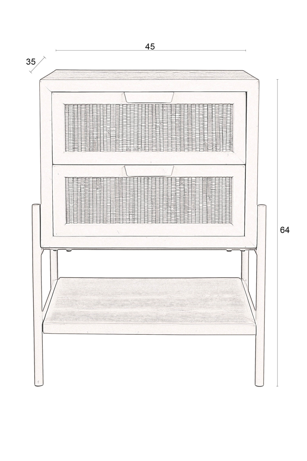 Rattan Bedside Table | Dutchbone Yasu | OROA.com