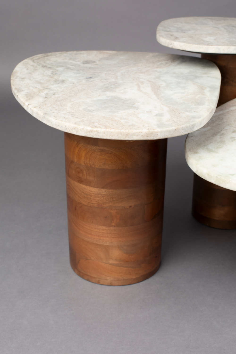 Marble Pedestal Side Tables (3) | Dutchbone Suki | OROA.com