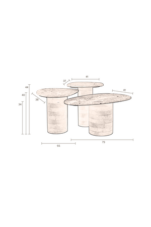 Marble Pedestal Side Tables (3) | Dutchbone Suki | OROA.com