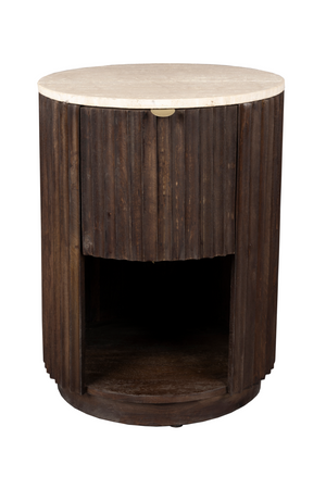 Round Travertin Side Table | Dutchbone Marlow | OROA.com