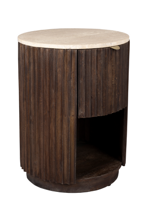 Round Travertin Side Table | Dutchbone Marlow | OROA.com