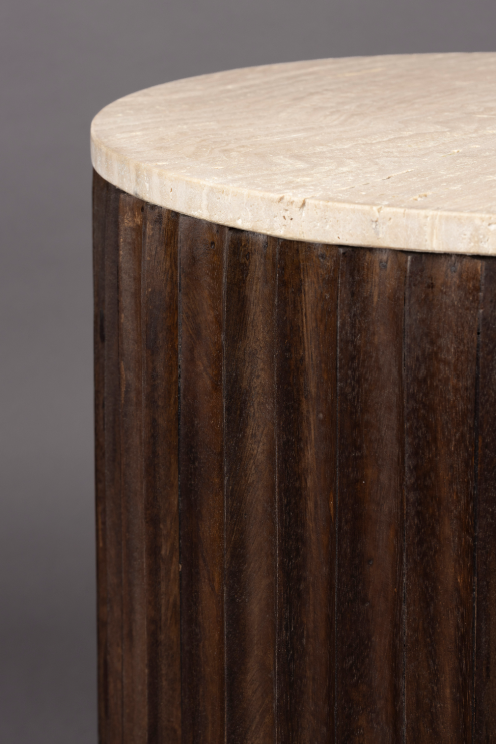Round Travertin Side Table | Dutchbone Marlow | OROA.com