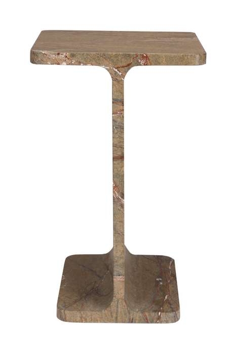 Brown Marble Square Side Table | Dutchbone Satpura | OROA.com