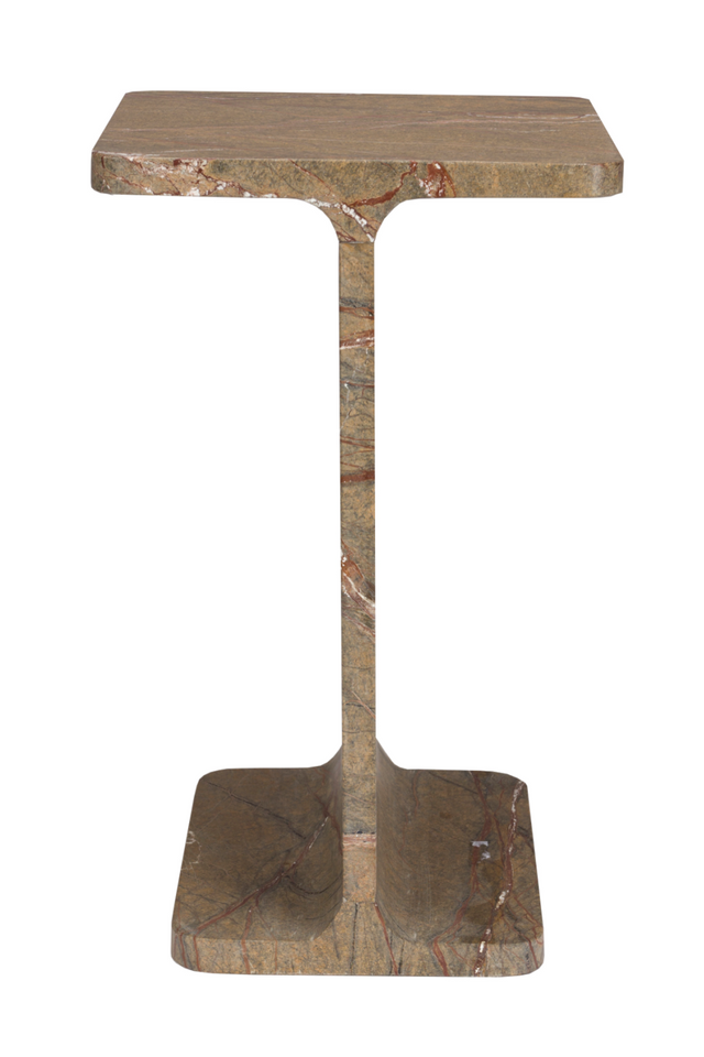 Brown Marble Square Side Table | Dutchbone Satpura | OROA.com