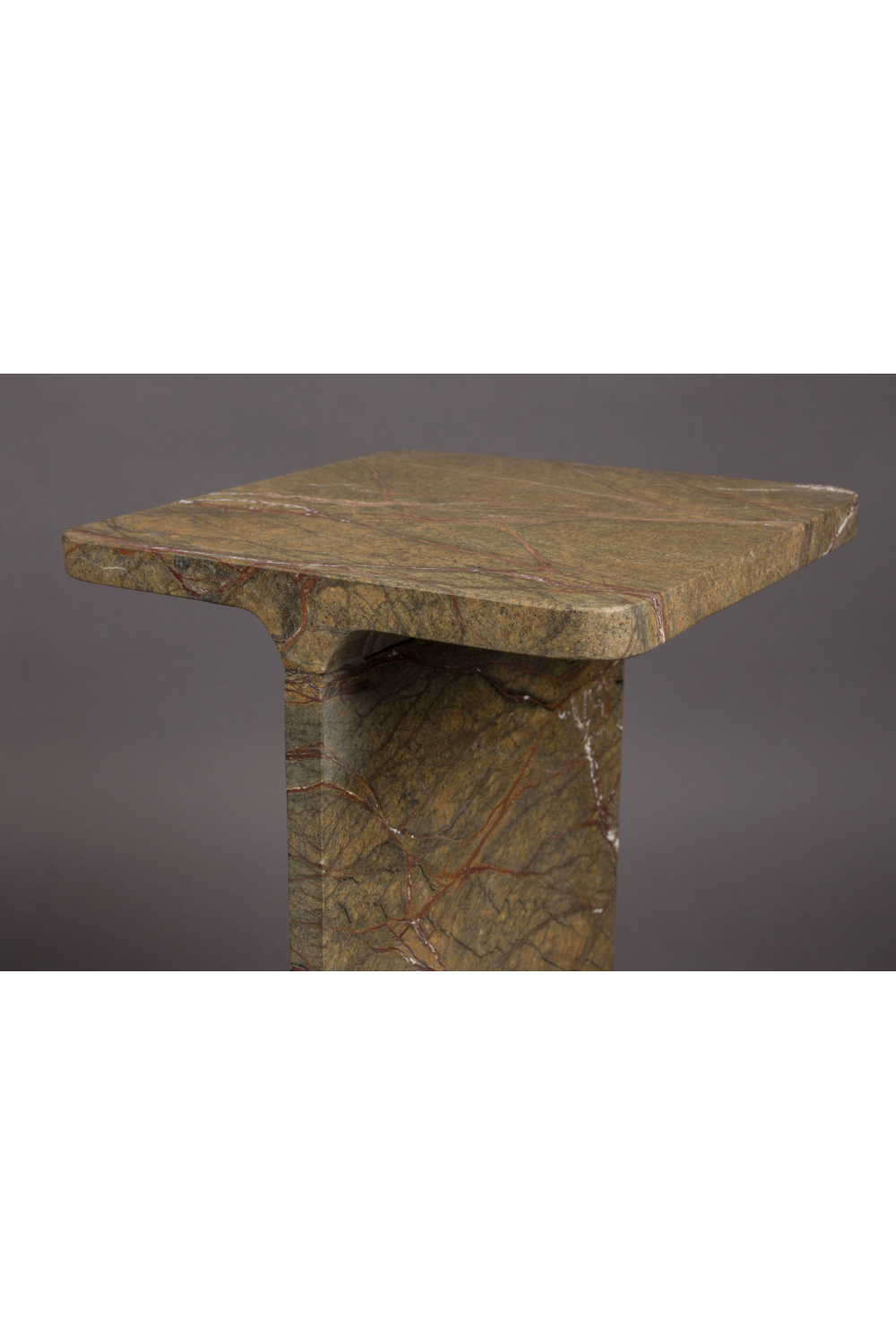 Brown Marble Square Side Table | Dutchbone Satpura | OROA.com