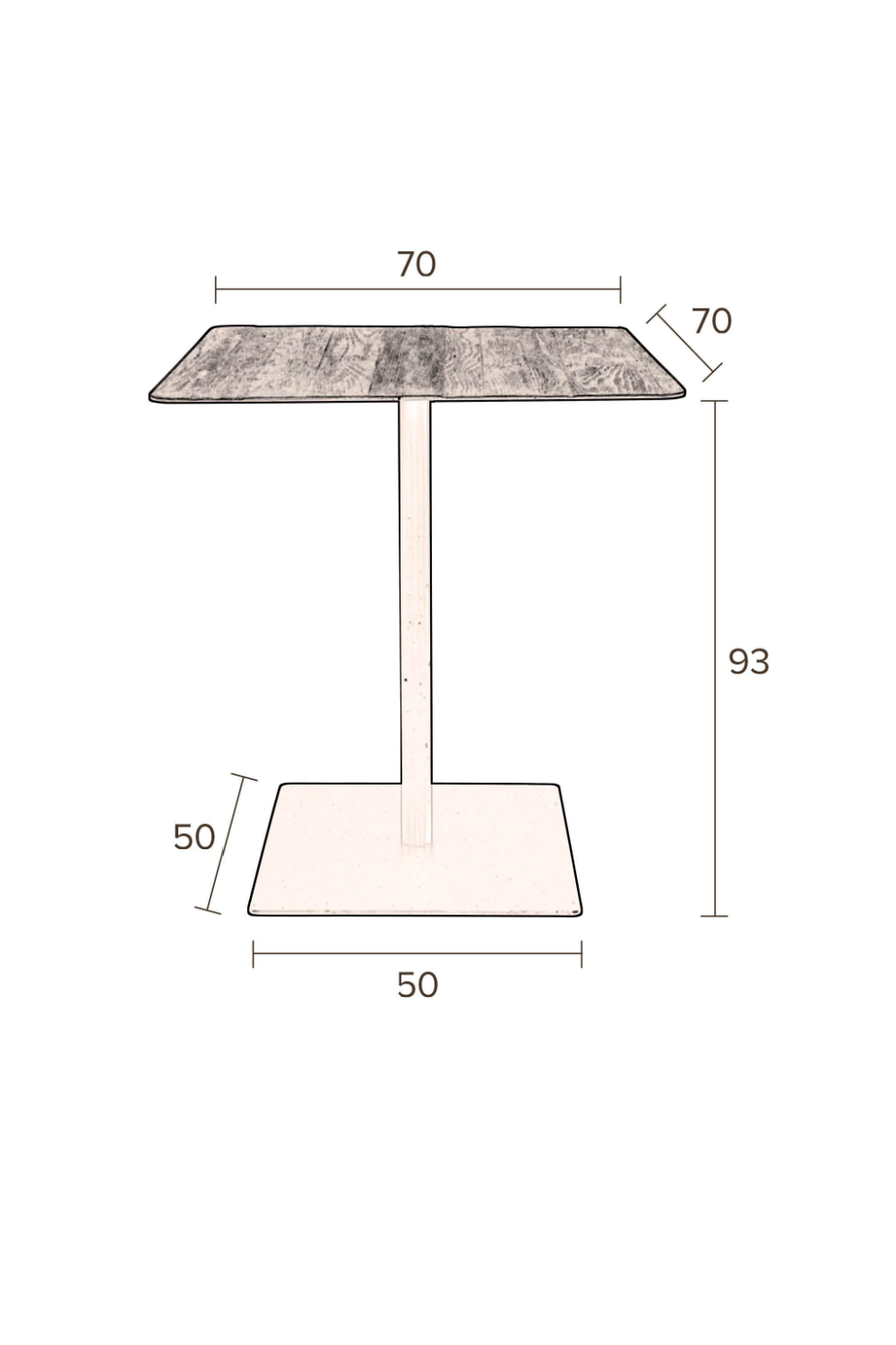 Brown Square Counter Table | Dutchbone Braza | DutchFurniture.com